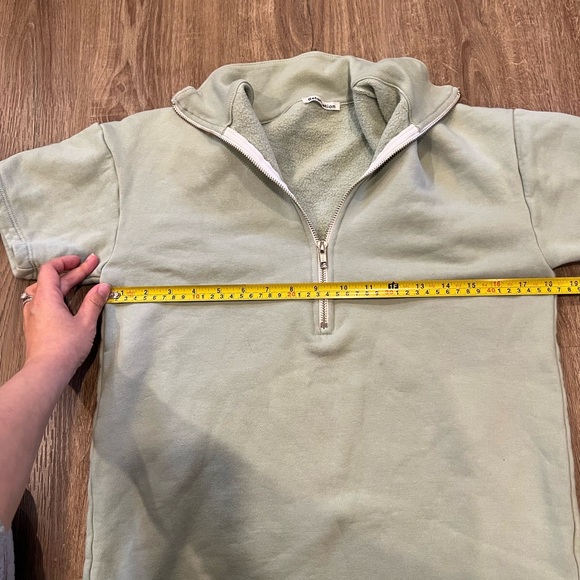 Reformation Hampton Sweat Dress in Sage Green - Picture 5 of 8